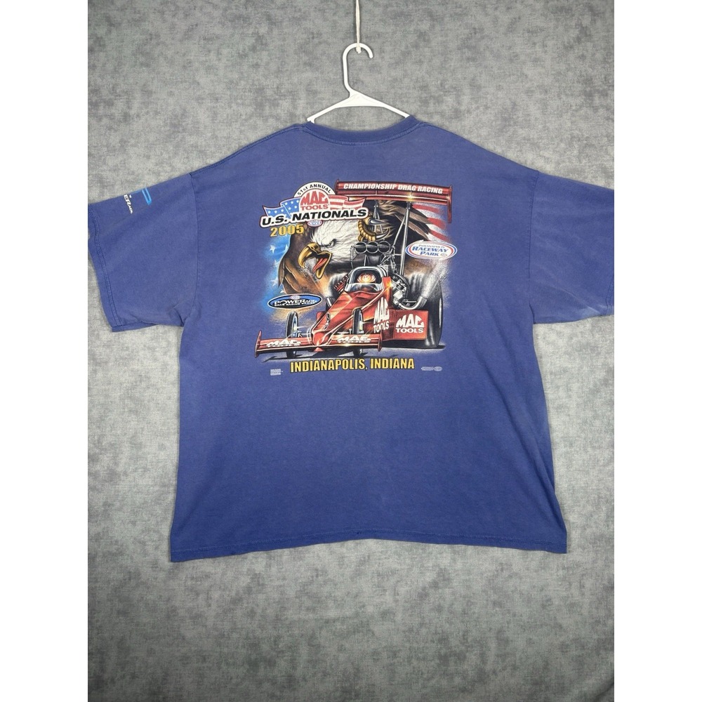 Vintage 2005 NHRA Mac Tools U.S. Nationals Drag Racing T-Shirt 2XL Double Sided
